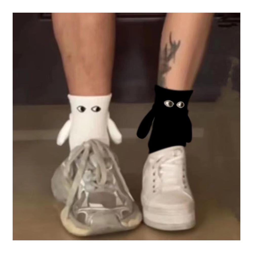 Magnetische Paar-Socken mit 3D-Puppe Lustige Halbhohe Socken für Pärchen