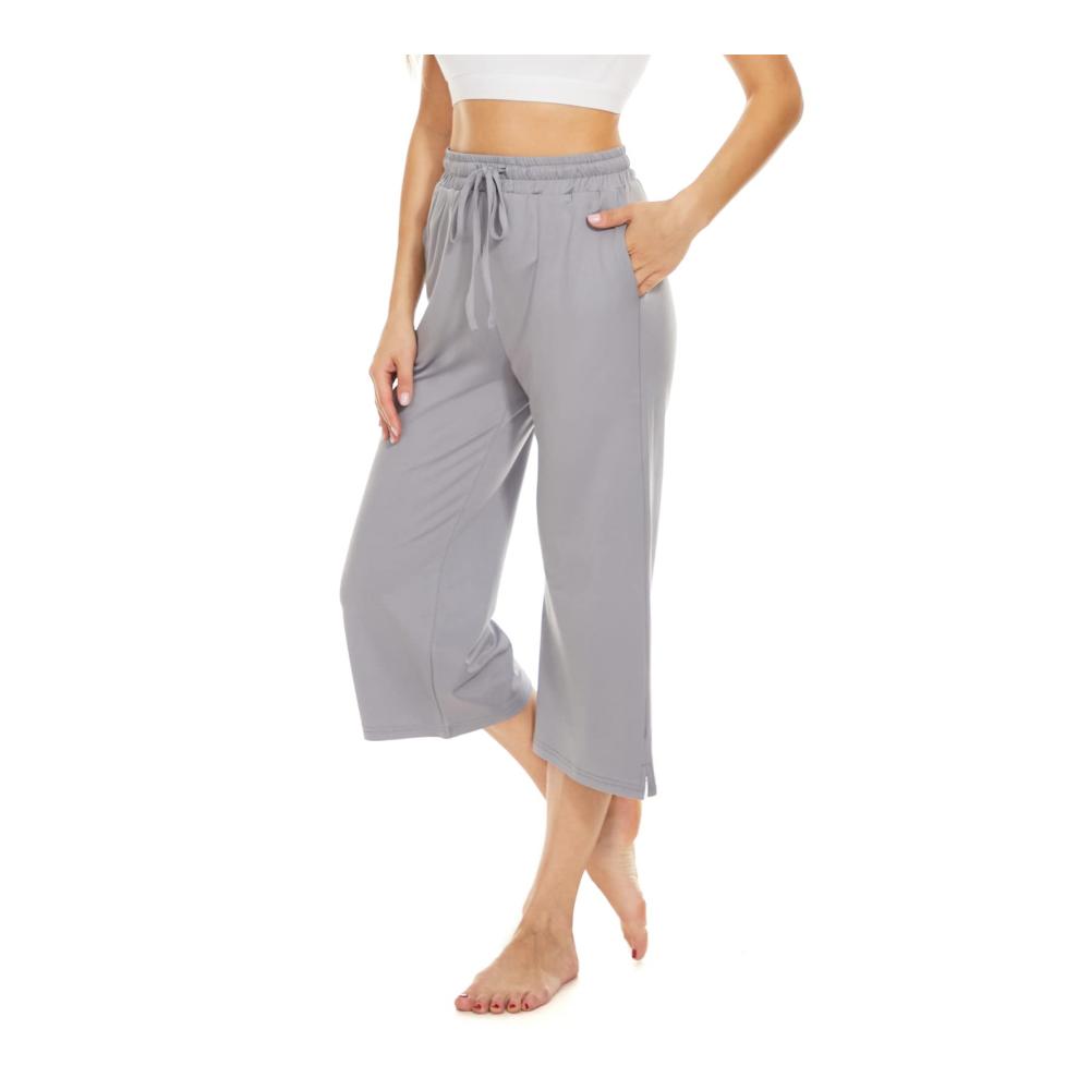 High Waist Yogahose Damen 3/4 mit Taschen - Bequeme Jogginghose für Sport Yoga & Alltag