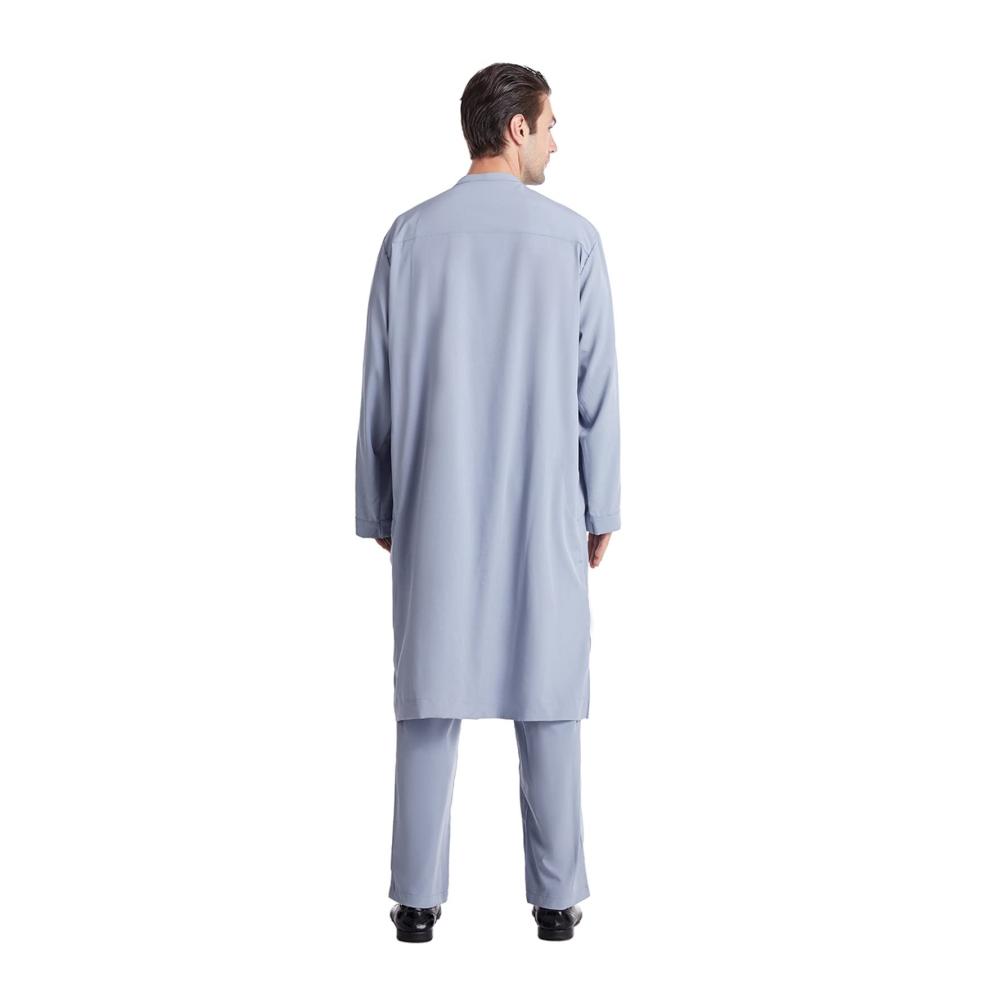 Bademäntel MNSWR Herren Zweiteiliges Set mit Muslimischer Robenhose O-Ausschnitt Sweatjacke Retro Gebetskleidung - Lässig und Stilvoll