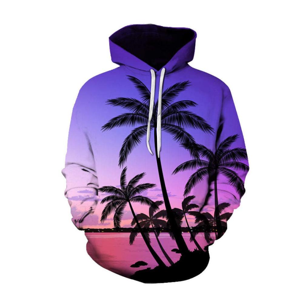 3D Gedruckter Strandlandschaft Kapuzenpullover – Modischer Pullover für entspannte Tage