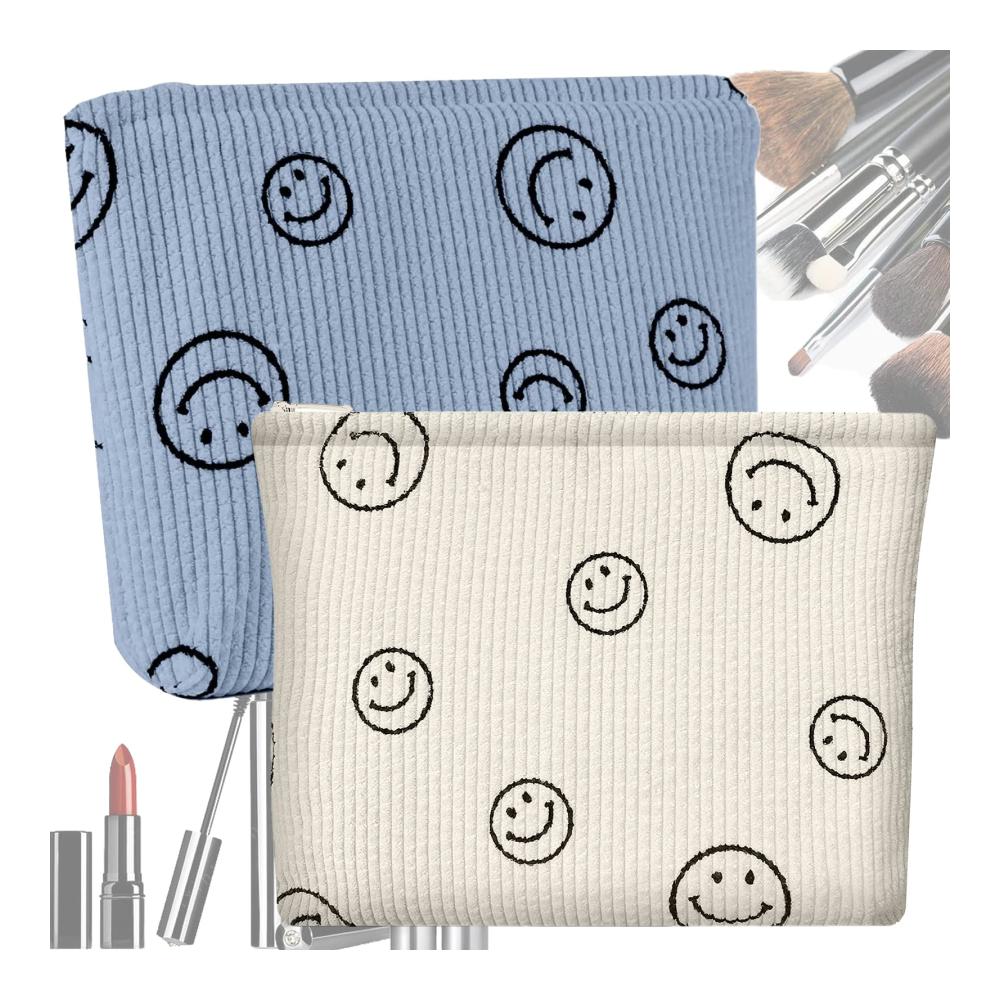 Corduroy Smile Kulturtaschen Set - 2 Stück Damen Kosmetiktaschen Multifunktionale Reise- und Urlaubswaschtasche Schminkbeutel für den täglichen Gebrauch