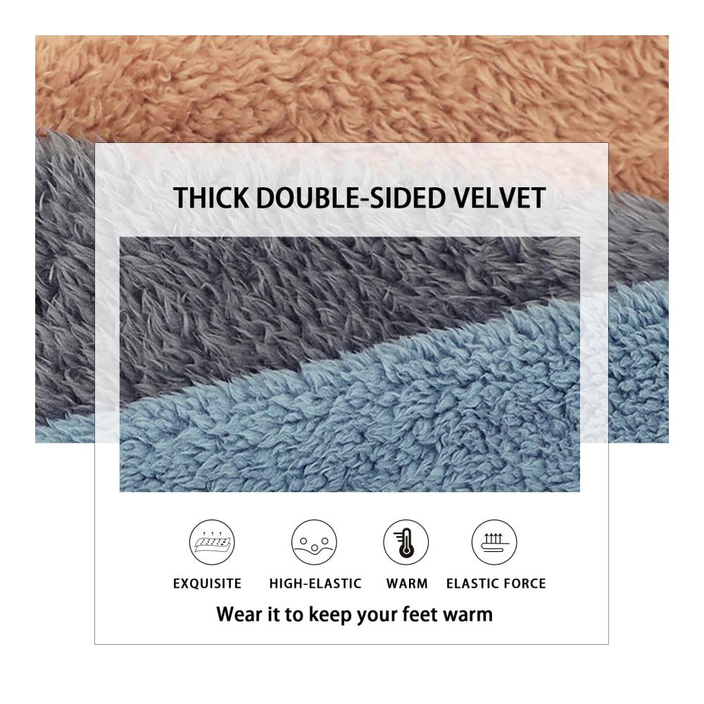 Teddy Legs Socks - Damen Kniestrümpfe mit Plüsch Overknee-Design Winterwarm Flauschig und Weich - Teddy Fleece Strümpfe für Herbst und Winter - Haussocken Wintersocken
