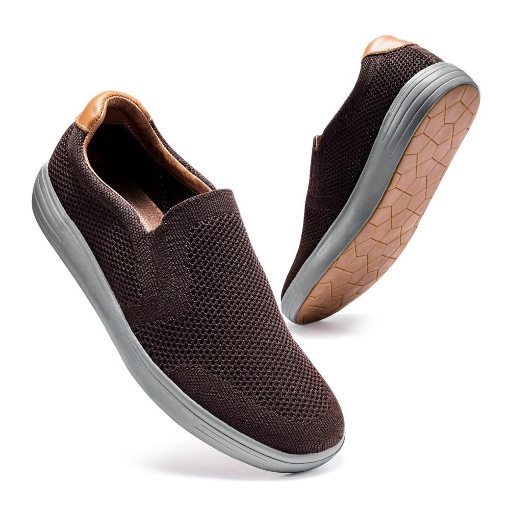 Herren Sneaker Slip On - Atmungsaktive Mesh Walkingschuhe für bequemen Casual Style und rutschfeste Sportaktivitäten