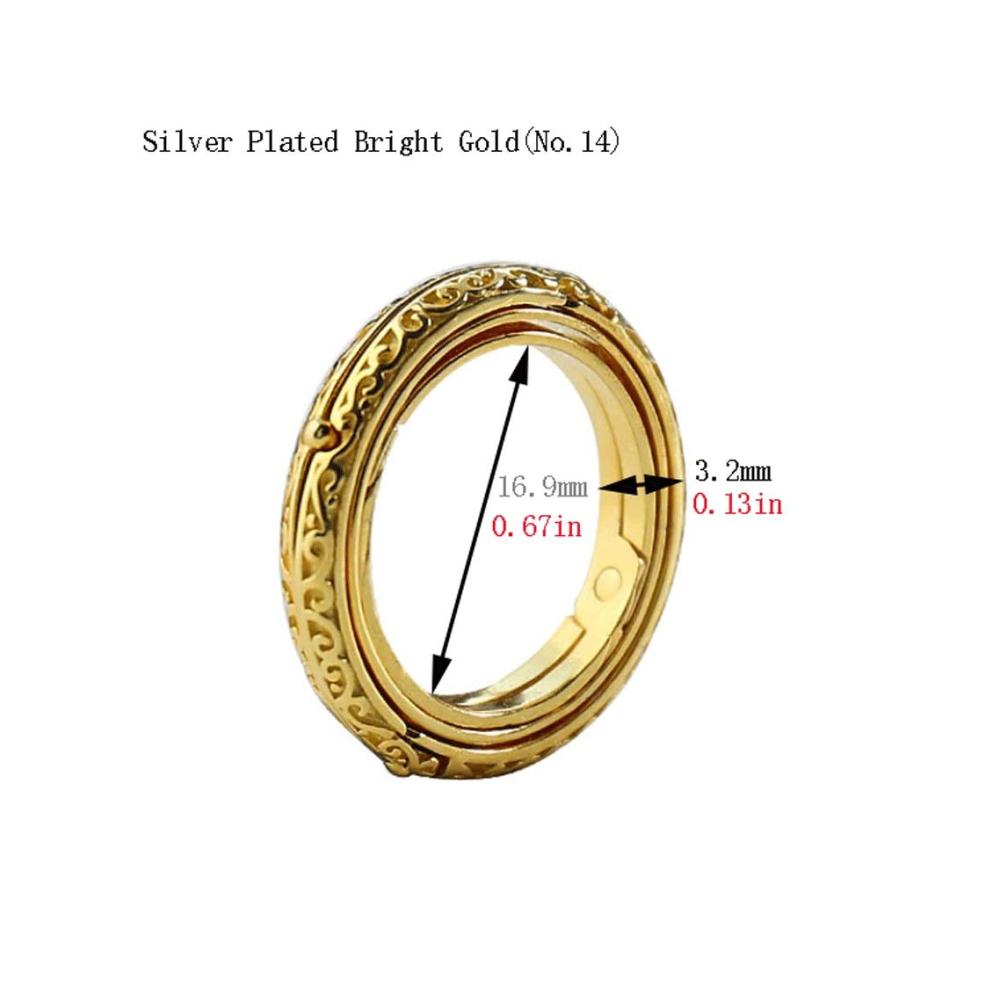 925 Sterling Silber vergoldete Ringe Retro Globe Deformation Ring mit Astronomischer Kugel Anhänger – Cosmic Paar Ringe 3.2mm (Größe 11-19