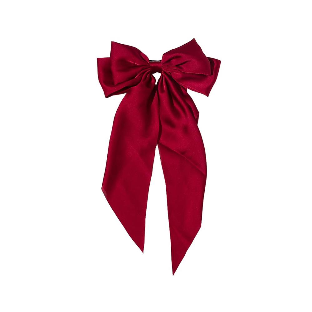 Satin Haarspangen Set - 20 Stück 3 cm groß einfarbig Haarschmuck für Damen und Mädchen Rot