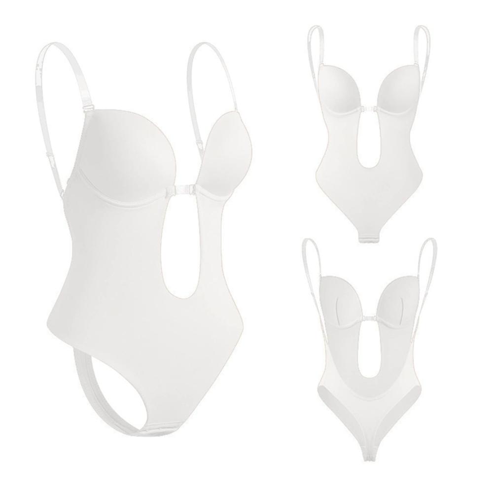 Bodys Shapewear Damen Figurformender Miederbody mit Bauchweg-Effekt Rückenfreier Body Verstellbare Träger Damen BH Tiefen RüCkenausschnitt Bodysuit - Sexy Korsett für einen sinnlichen Look