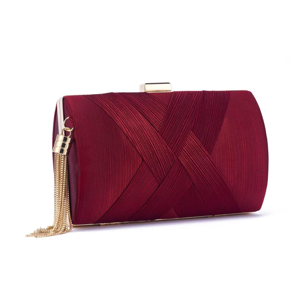 Elegante Damen Clutch mit Fransen und Kette für Hochzeit Prom Party – ZOUIQSS Clutch Bag in klein Crossbody und Umhängetasche
