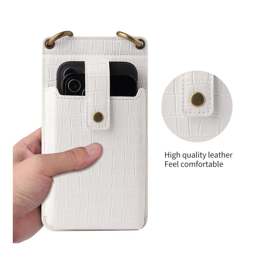 Crocodile Pattern Crossbody Bag for Women – Stylish Faux Leather Mini Messenger with Credit Card Slots for Small Cell Phones