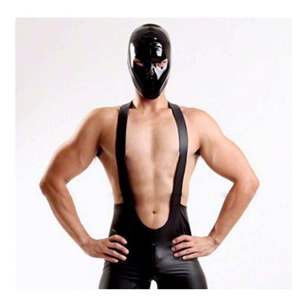 Latex-Ammoniak Siamese Lederhose für Männer – Nachtclub Bühnenkostüm mit Schlinge Weste Gurt und DS-Elementen