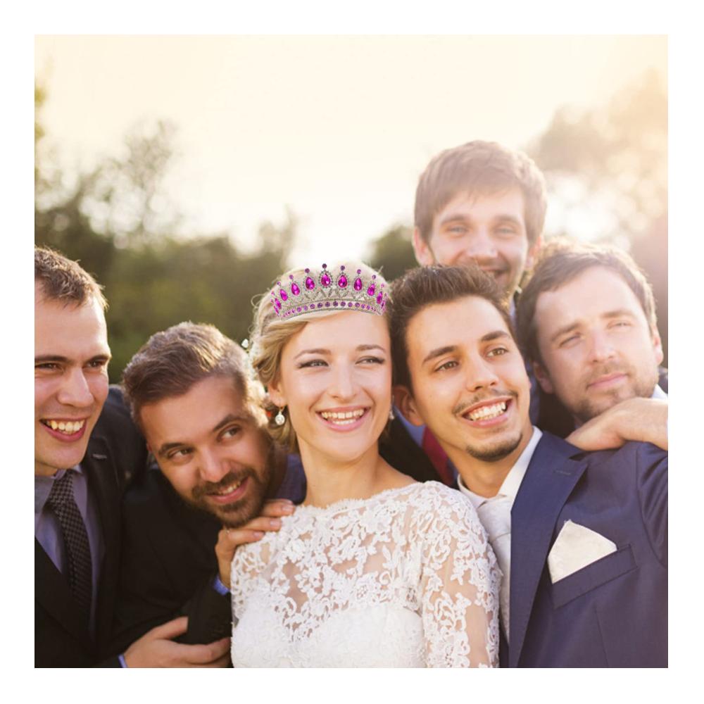 Diadem Hochzeitshaarband - Elegante Brautkopfschmuck mit Diamanten Perlen und Roségold - Braut Accessoires für Hochzeit - Perlenschmuck für Frauen - Geburtstag Tiara Kopfbänder - Hochzeitskopfschmuck Tiaras