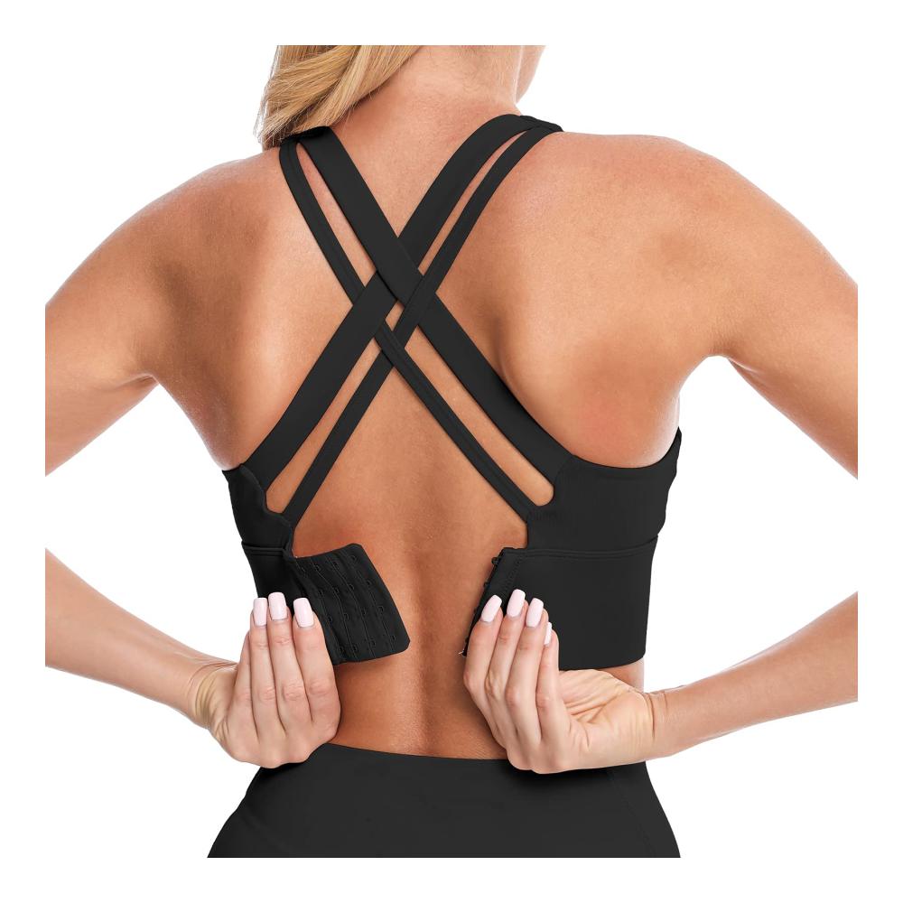 Sport-BH Damen Gepolsterter Yoga Bra mit Kreuz-Rücken für Fitness und Lauftraining