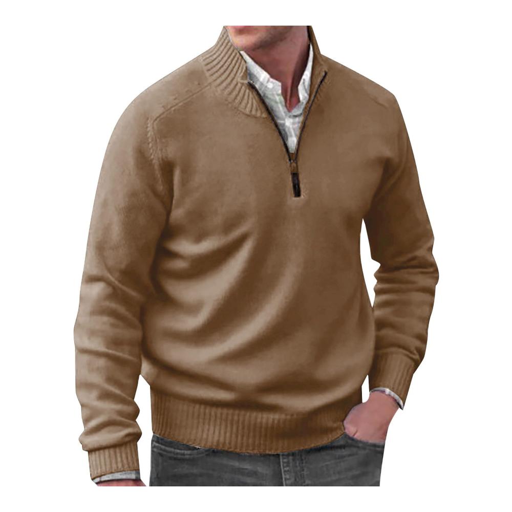 Winterpullover Herren | Strickpullover mit Stehkragen und Reißverschluss | Warme Sweatjacke für Männer | Eleganter Langarm Pullover M-4XL