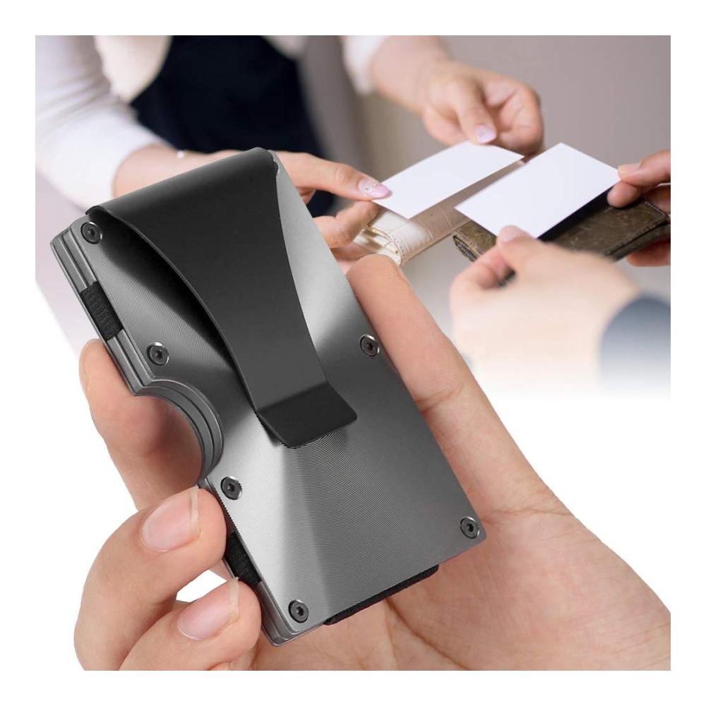 Kreditkartenhüllen Set RFID-Schutz Geldscheinklammer Visitenkarten-Organizer - Moderner Stil Unisex (Grau