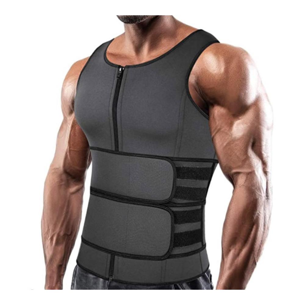 Herren Kompressionsweste Schlankheitsbody mit doppeltem Bund Sport Tanktop für bequeme Shapewear