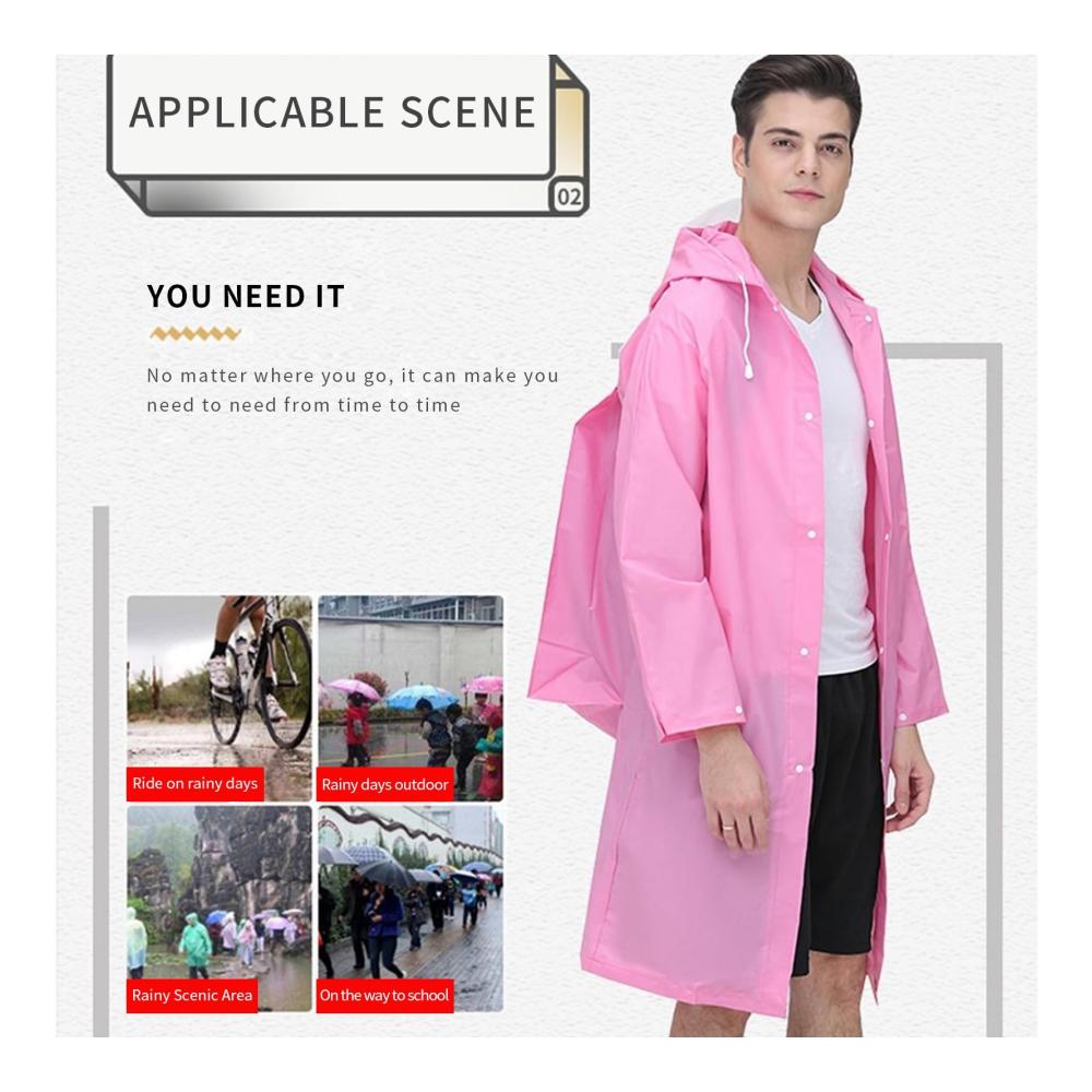 Wasserdichter Regenmantel für Männer und Frauen – Outdoor-Regenjacken & -mäntel Verdickt Erwachsene Tragbar Einteiliger Poncho für Reisen