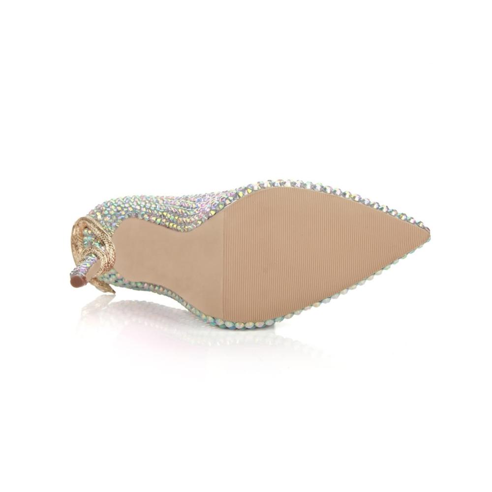 Elegante Damen Keilpumps für Brautkleider - Hochwertige Glas Damenschuhe mit Markendesign und hohen Absätzen