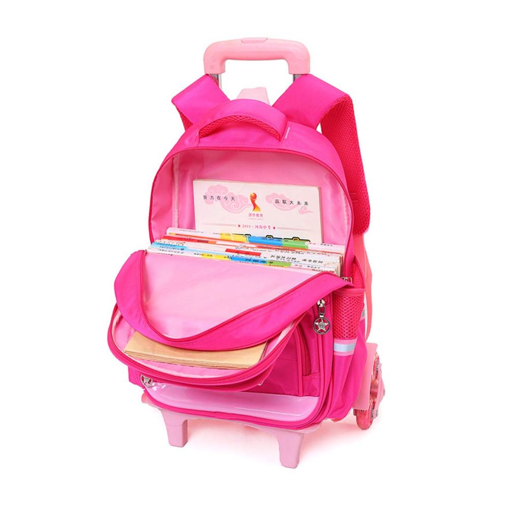 Kindergepäck mit reflektierendem Streifen und Rollen – Ideal für Mädchen und Jungen – Sicherer Schulrucksack mit 2-Rad-Design