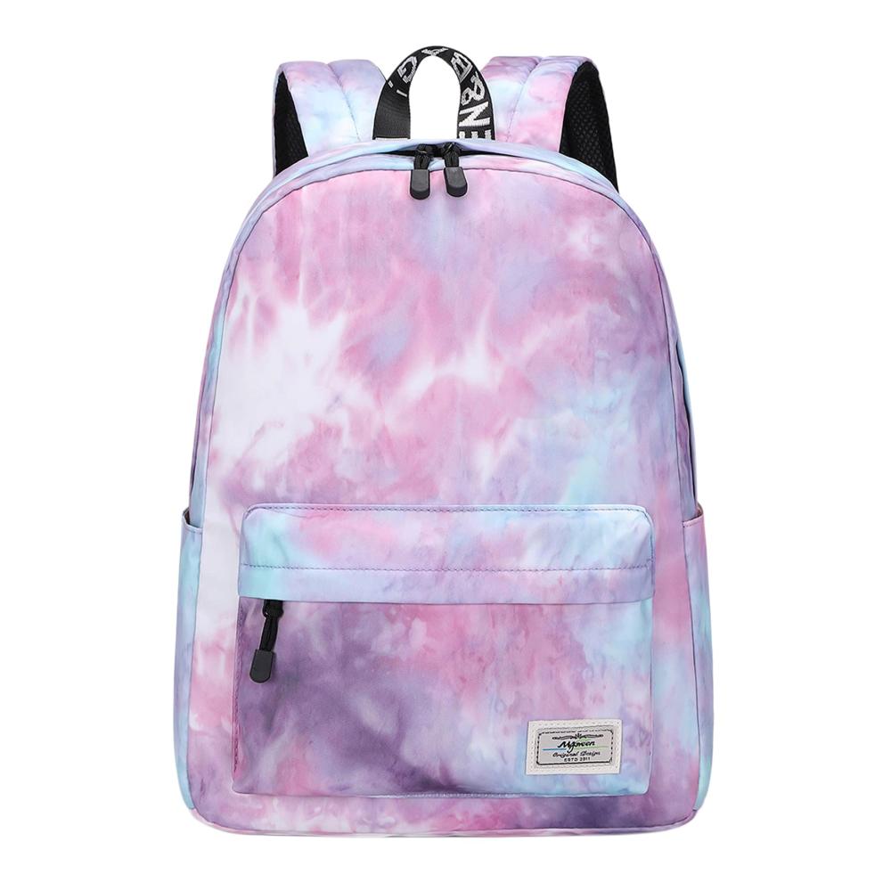 Batiken Lila Kinderrucksack – Leichter Schulrucksack für Mädchen mit Aufdruck Kinder-Schulranzen-Rucksack für stilvolles Tragen und einfache Organisation