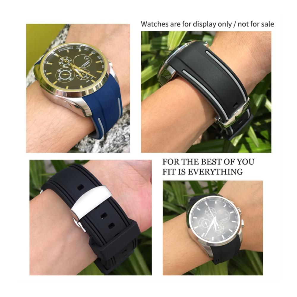 Uhrenarmband 23 mm 24 mm - Hochwertiges Gummi Silikon Ersatzarmband für T035617 T035 - Premium Qualität Speziell angefertigt