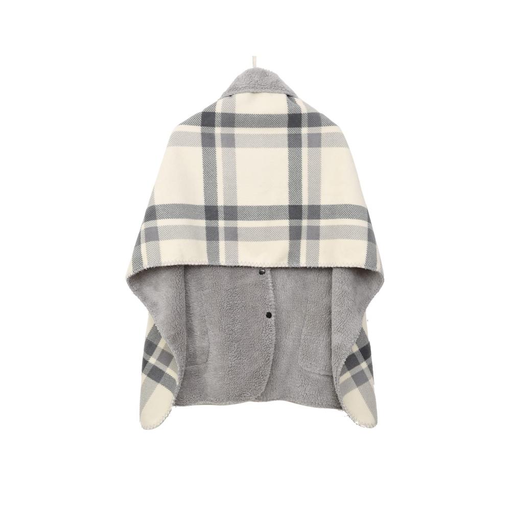 Strick Ponchos & Capes Tragbare Fleece-Decke mit Knöpfen ärmellose Plüschdecke für Frauen - Sofa-Cape für Kinder und Erwachsene - Geschenk für Frauen