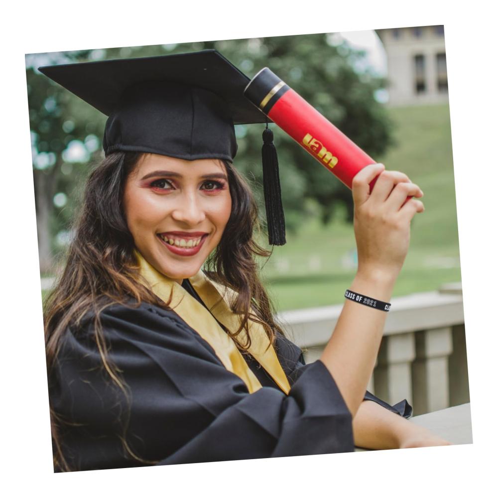 10 Stück Graduierungsarmbänder 2021 - Perfekte Abschlussgeschenke für Studenten - Silikonarmbänder im modischen Design