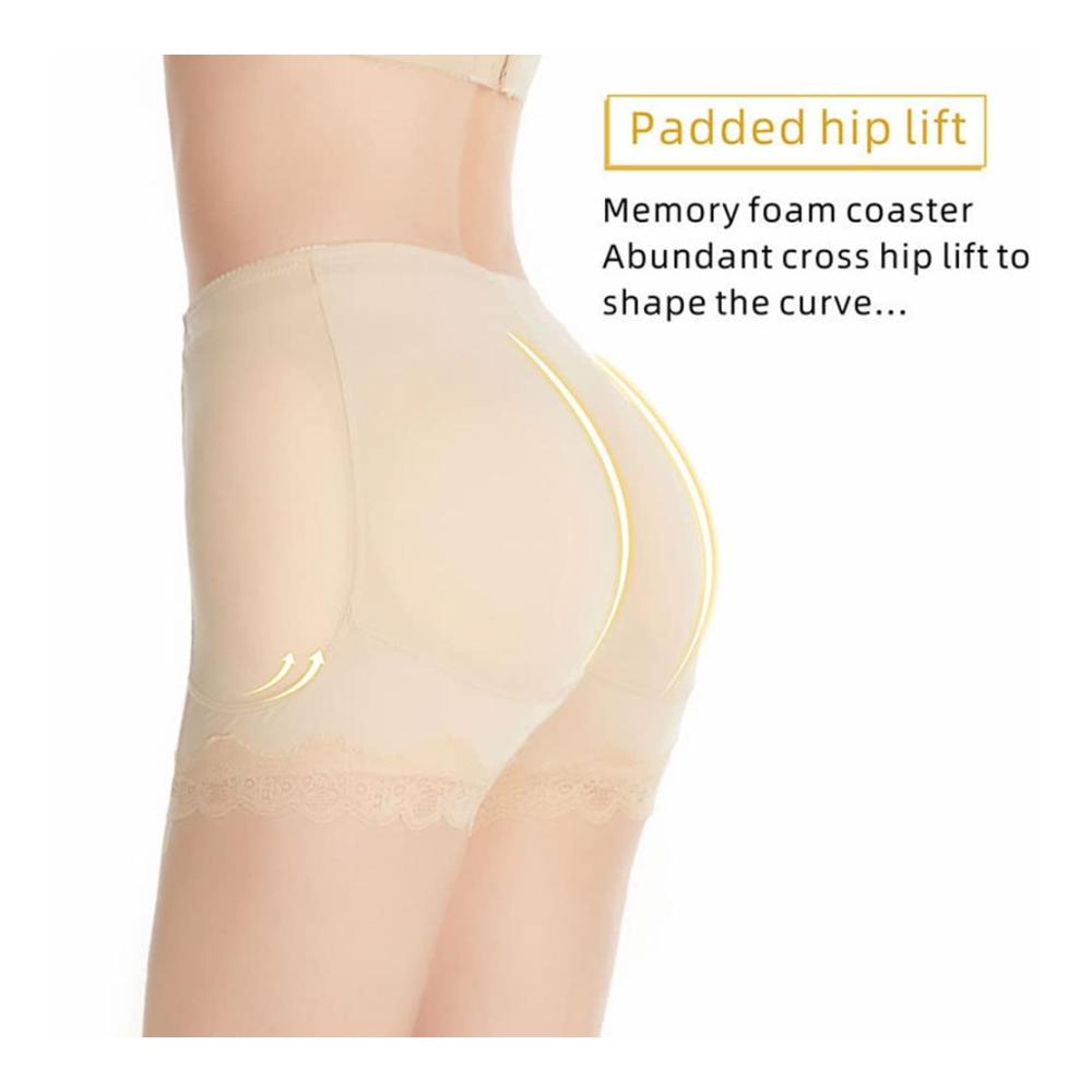 Damen Push-Up Miederslip mit Fake Ass Hüftpolster und Butt Lifter - Shapewear für Frauen zur Kontrolle und Abnehmen der Hüfte Gepolsterte Enhancer Unterwäsche