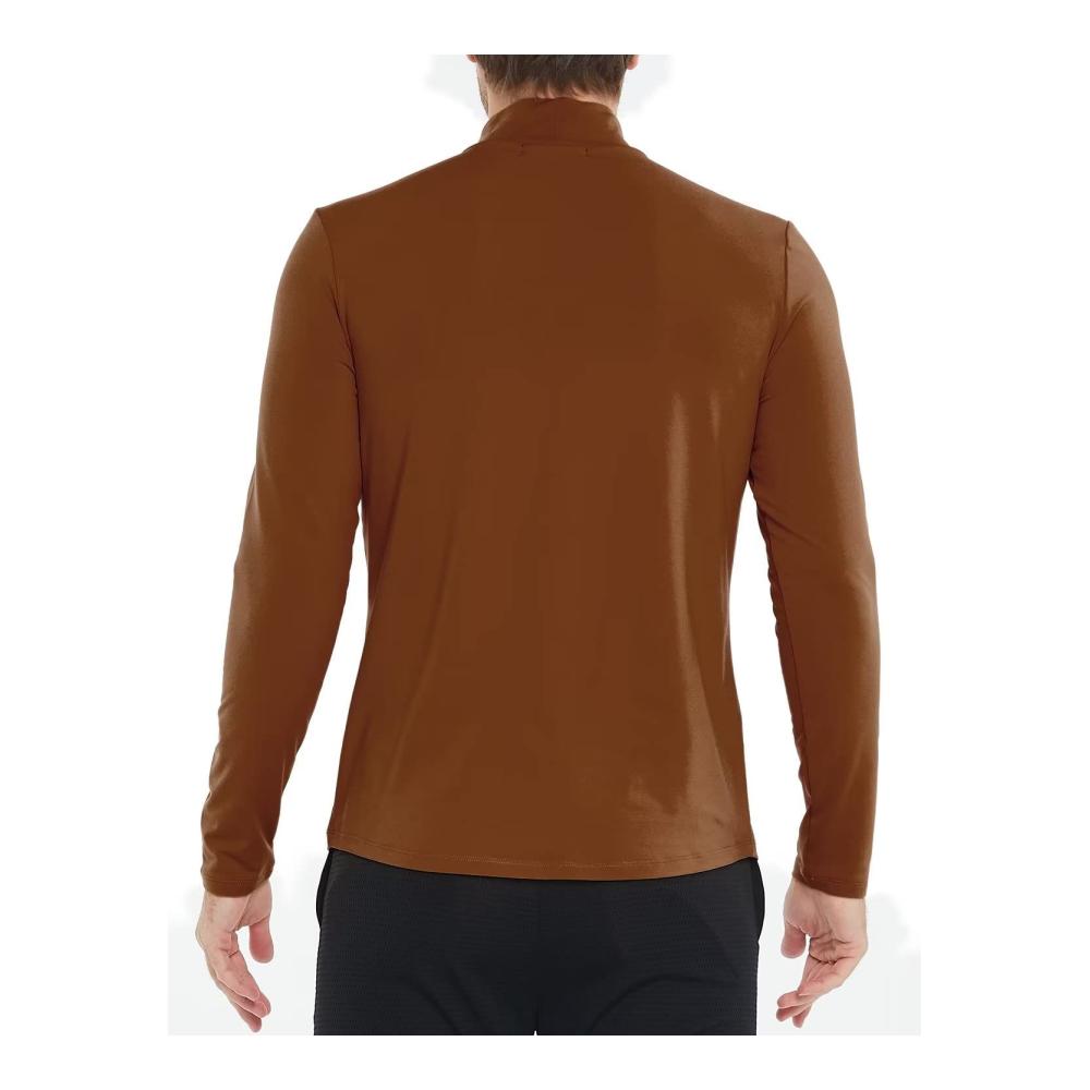Winter Warm Langarmshirt für Männer Thermo Rollkragenpullover in Braun (X-Large