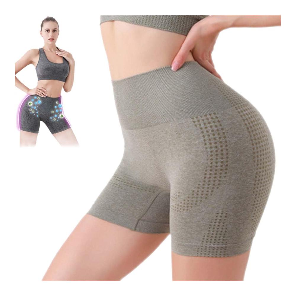 Shapermov Ionen Shorts - Damen Yoga Fitness Shorts mit Hoher Taille Bauchkontrolle und Turmalin Stoff für Bequemen Tragekomfort