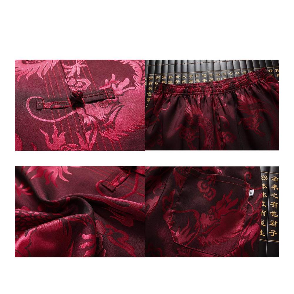 Tang Anzug für Männer Traditionelle Chinesische Kung Fu Kleidung mit Tai Chi Uniform Hanfu Stil Tops und Hosen für Kampf Meditation und mehr