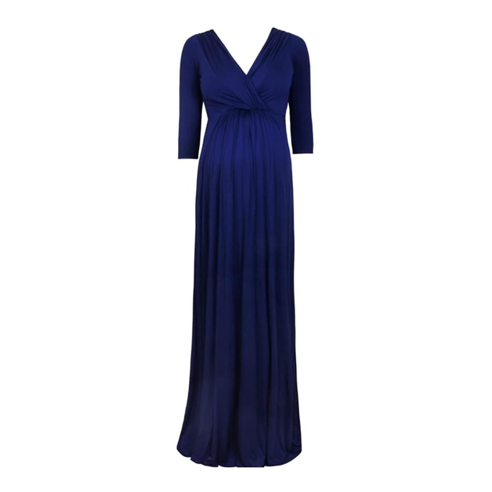 Maxikleid Schwangerschafts-Kleid mit tiefem V-Ausschnitt für Schwangere - Sexy Umstandskleid für Fotoshootings Europäische und Amerikanische Abendmode