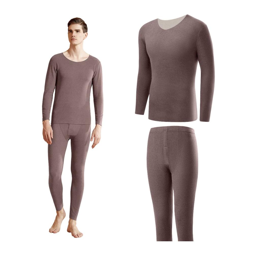 Herren Thermo-Unterwäsche-Set - Ultraweiche Basisschicht für Kaltes Wetter - Tops & Leggings in Braun