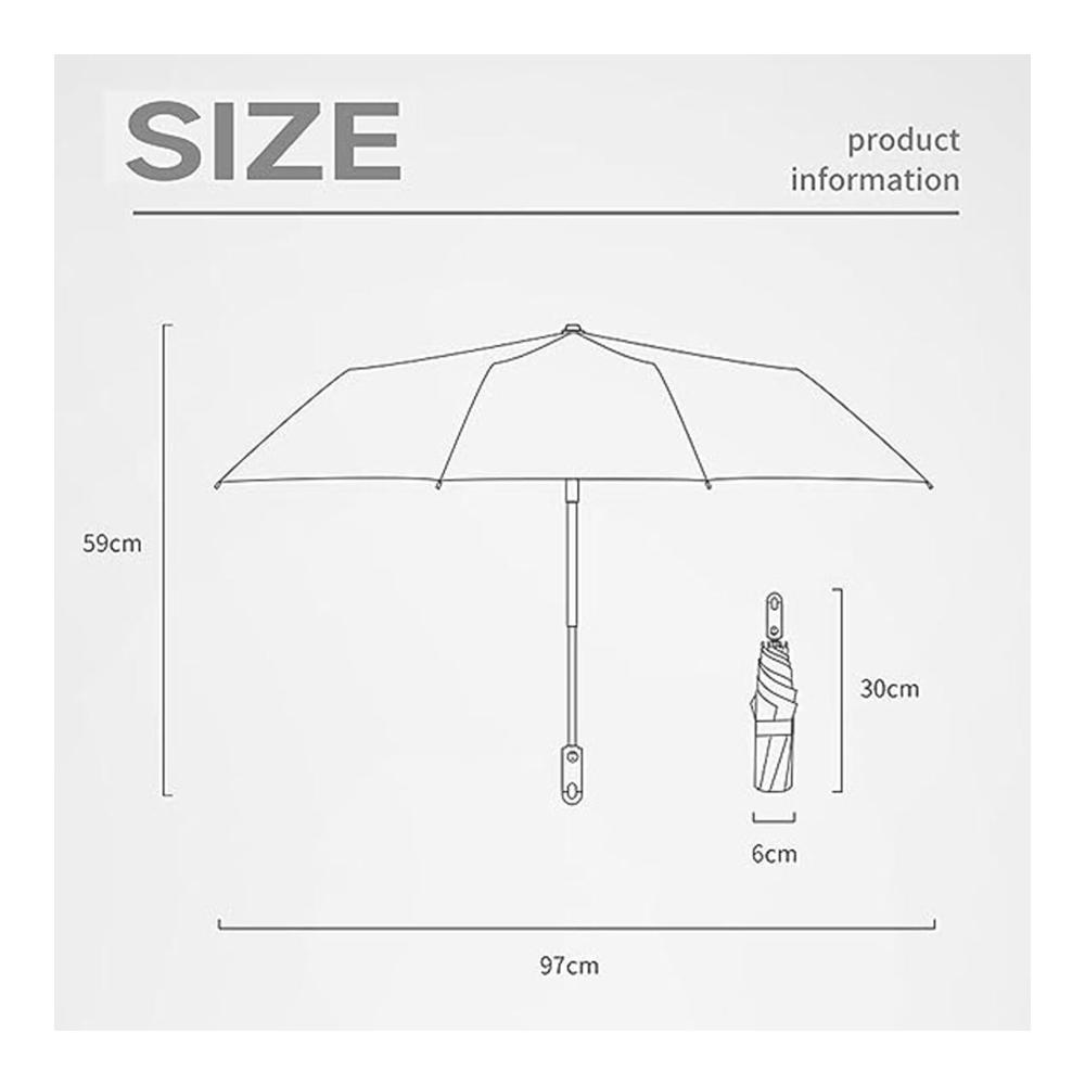Three-Fold Windproof Travel Umbrella - Lightweight Compact and Self-Opening with Buckle for Easy Use in Yellow