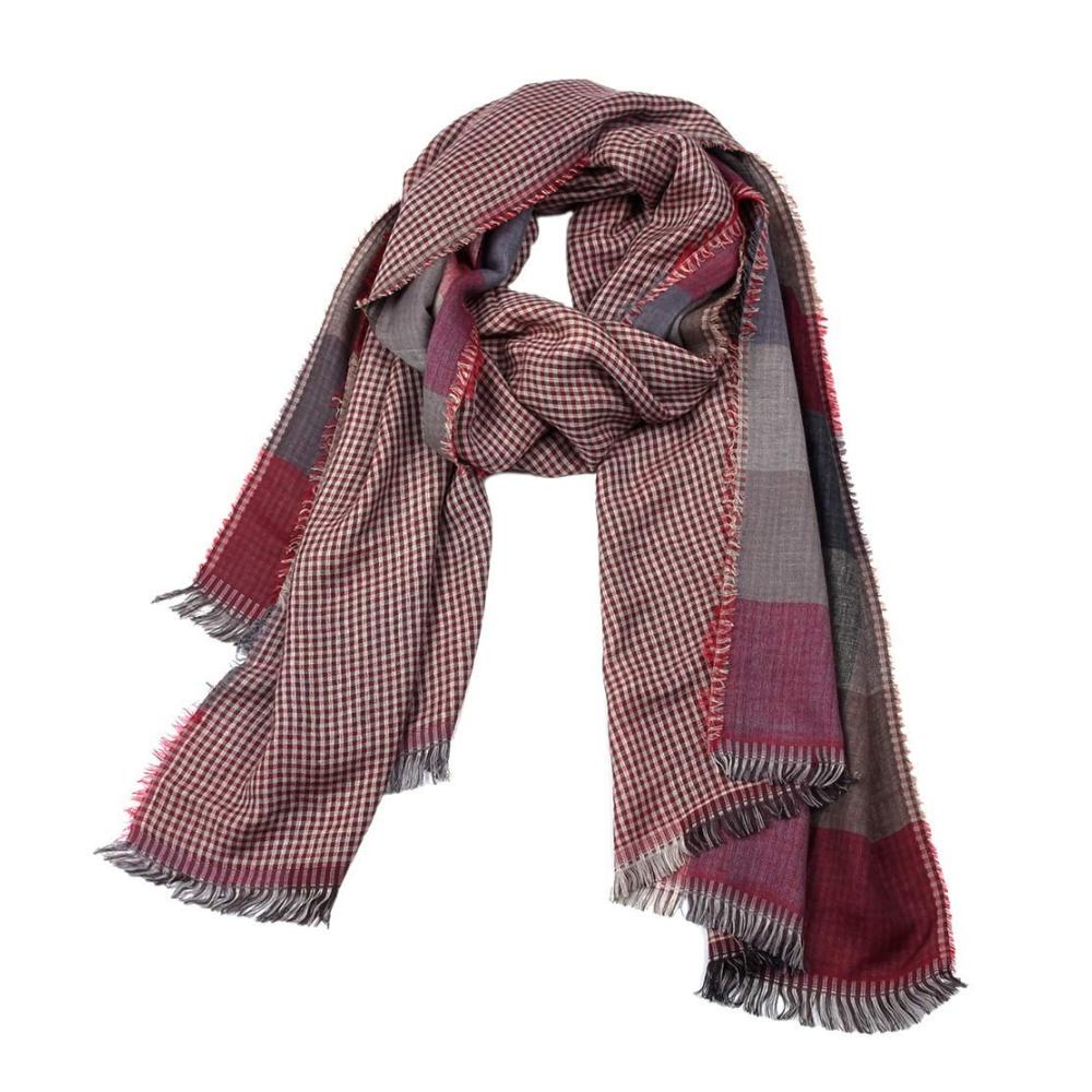 Herren Karo Schal für den Herbst und Winter 2019 – Hochwertiger Baumwollschal mit tollen Farben Fransen und Geschenkoption