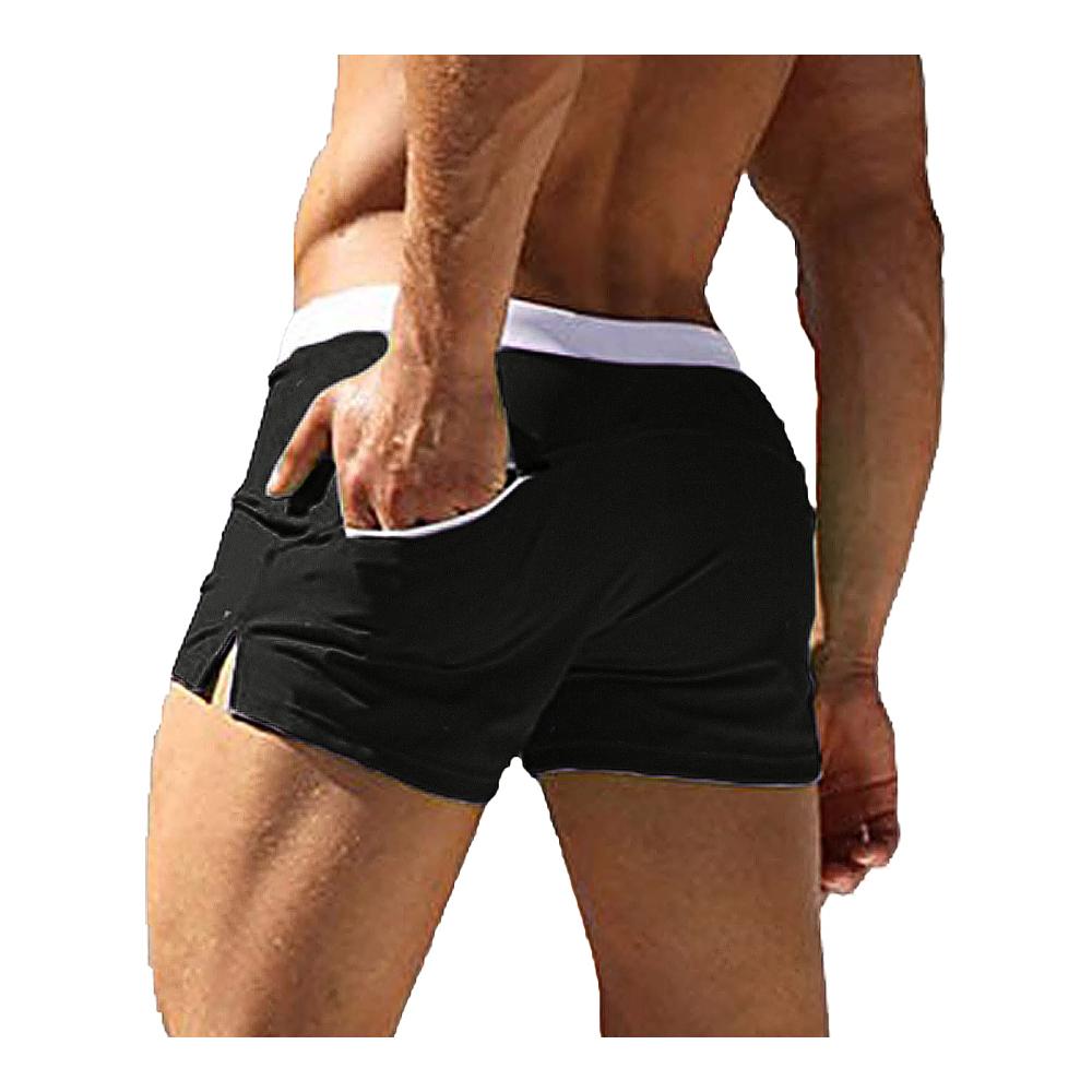 Herren Badehose Kurz | Enganliegende Schwimmhose mit Reißverschluss | Schnelltrocknende Boxer Badeshorts für Wassersport | Männer Badepants Strandshorts