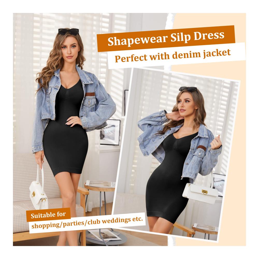 Miederkleider Damen Shapewear Slips für optimale Kontrolle - Silp Kleid für Frauen Tummy Control Full Silps