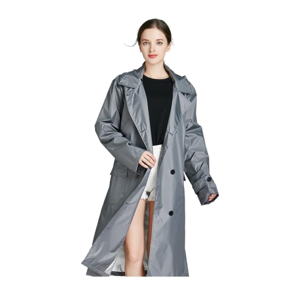 Regenjacke Herren Damen – Universeller Outdoor-Windschutz-Regenmantel mit Verlängerung und Knöpfen Regenponcho für Erwachsene wasserdichter Feuchter Sonnenschutz-Mantel