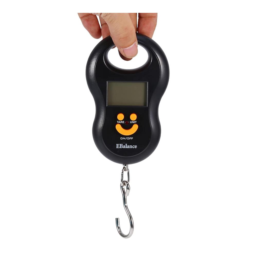 Tragbare LCD-Digitalwaage für Gepäck bis 50 kg - Elektronische Gepäckhakenwaage