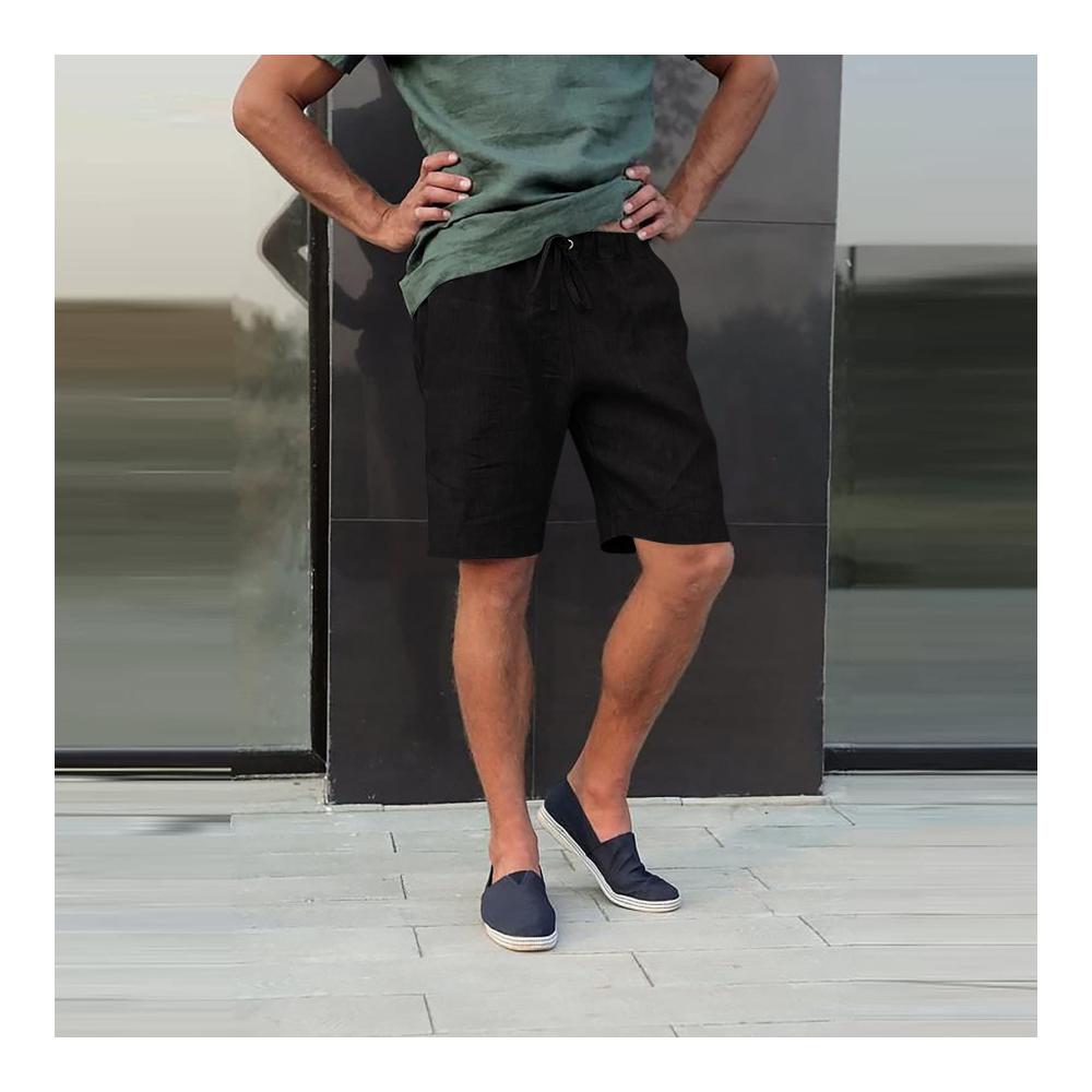 Herren Baggy Y2K Baumwolle Cargohose mit Taschen | Sommer Casual Shorts | Freizeit Bermuda Kurz Hosen für Männer