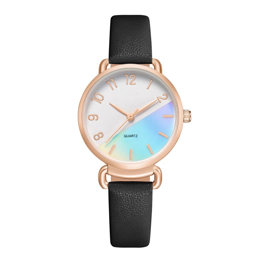 Damen Armbanduhr Roségold Wasserdicht Minimalistisch Elegant Kreative Lederarmband Analog Quarz Uhr - Perfektes Geschenk für Frauen
