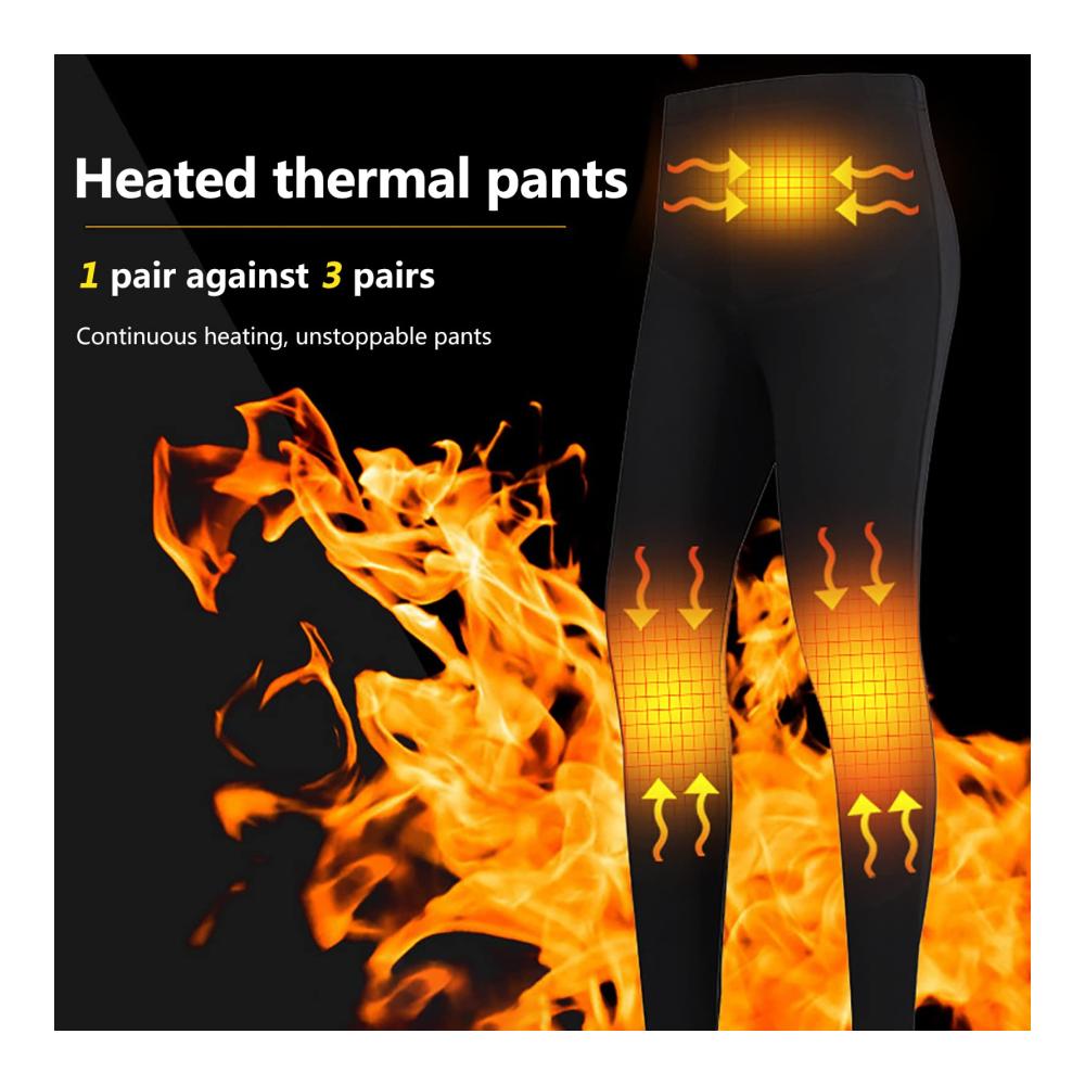 Damen Elektrisch Beheizbare Unterhose - Kabellose Wärme für kalte Tage USB Rechargeable Heated Underwear in Rot 2XL 3-Zonen Kohlefaserheizung