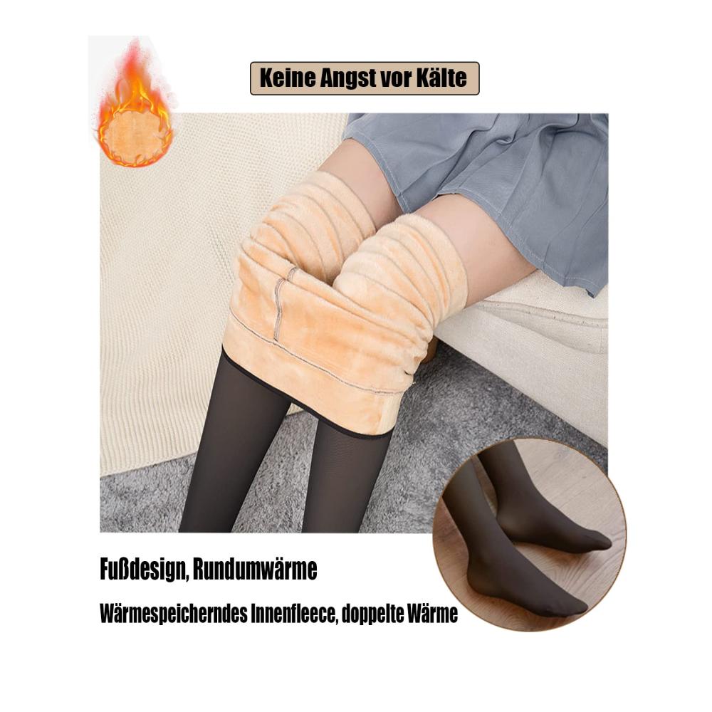 Warme Thermostrumpfhosen für Damen - Blickdichte Leggings mit Fleece-Futter für den Winter
