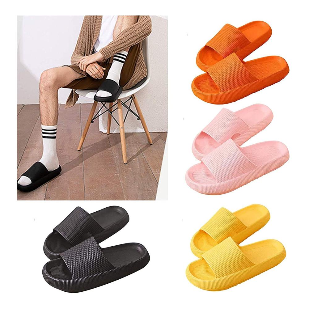 Cozy Unisex Shower Sandals - Ergonomic Home Slippers with Thick Sole Pelvic Floor Cushioning Waterproof Anti-Skid Open Toe House Shoes for Extra Comfort