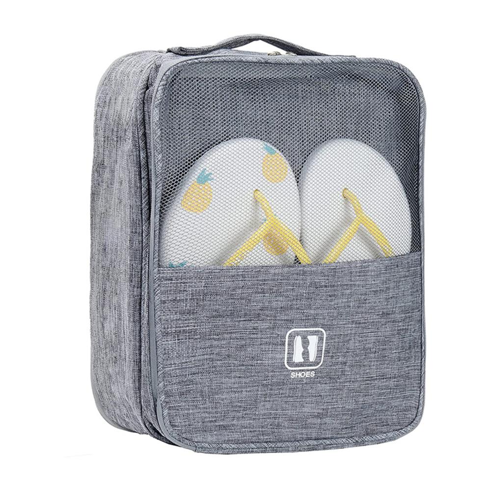 3-Paar Reise-Schuhtasche Wasserdichte Aufbewahrung mit Griff für portable und tägliche Nutzung (Grau L
