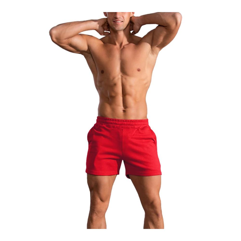 Herren Baumwoll-Shorts für Bodybuilding und Fitness - Sport Workout Shorts mit 5 Schrittlänge