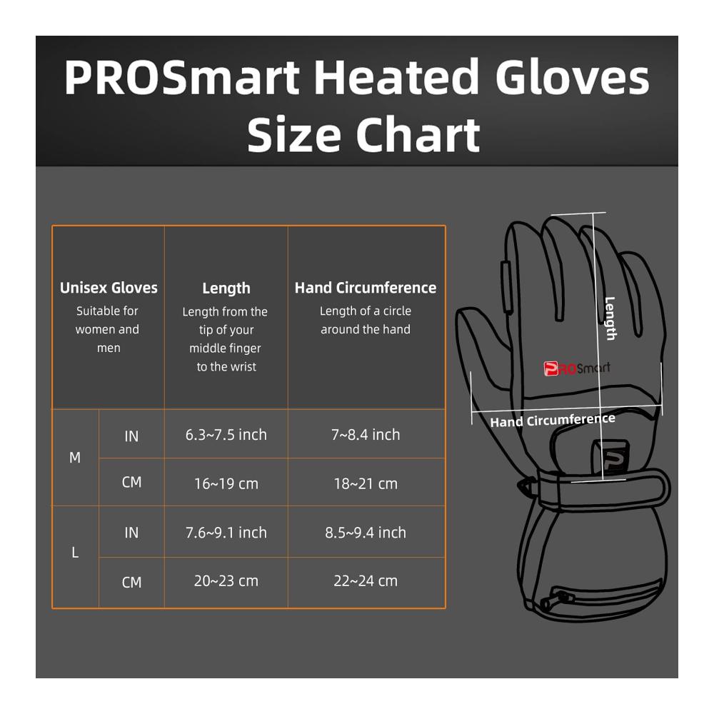 Heizbare Handschuhe 4400mAh - Elektrischer Thermo-Wärmehandschuh für Outdoor Skifahren Winter - Herren/Damen
