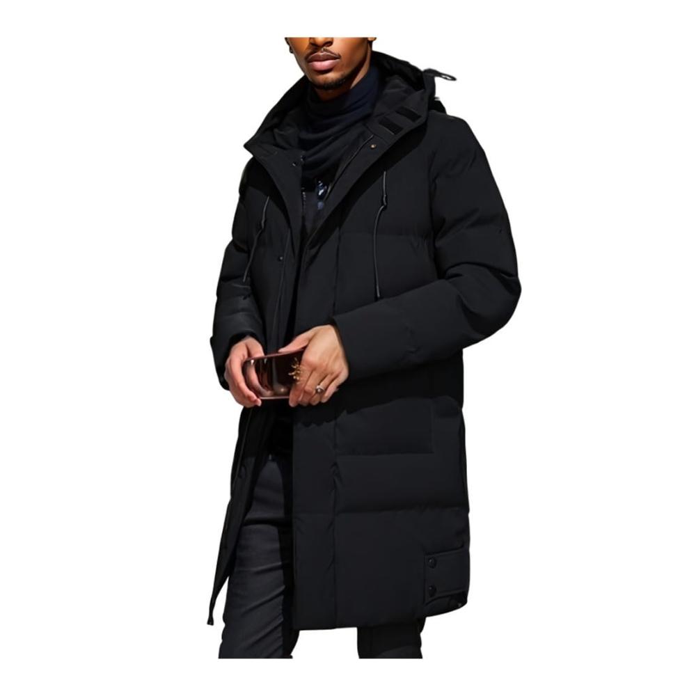 Herren Winter Parka Daunenjacke mit Kapuze - Lange Steppjacke für Männer - Warme Verdickte Outdoor Wintermantel