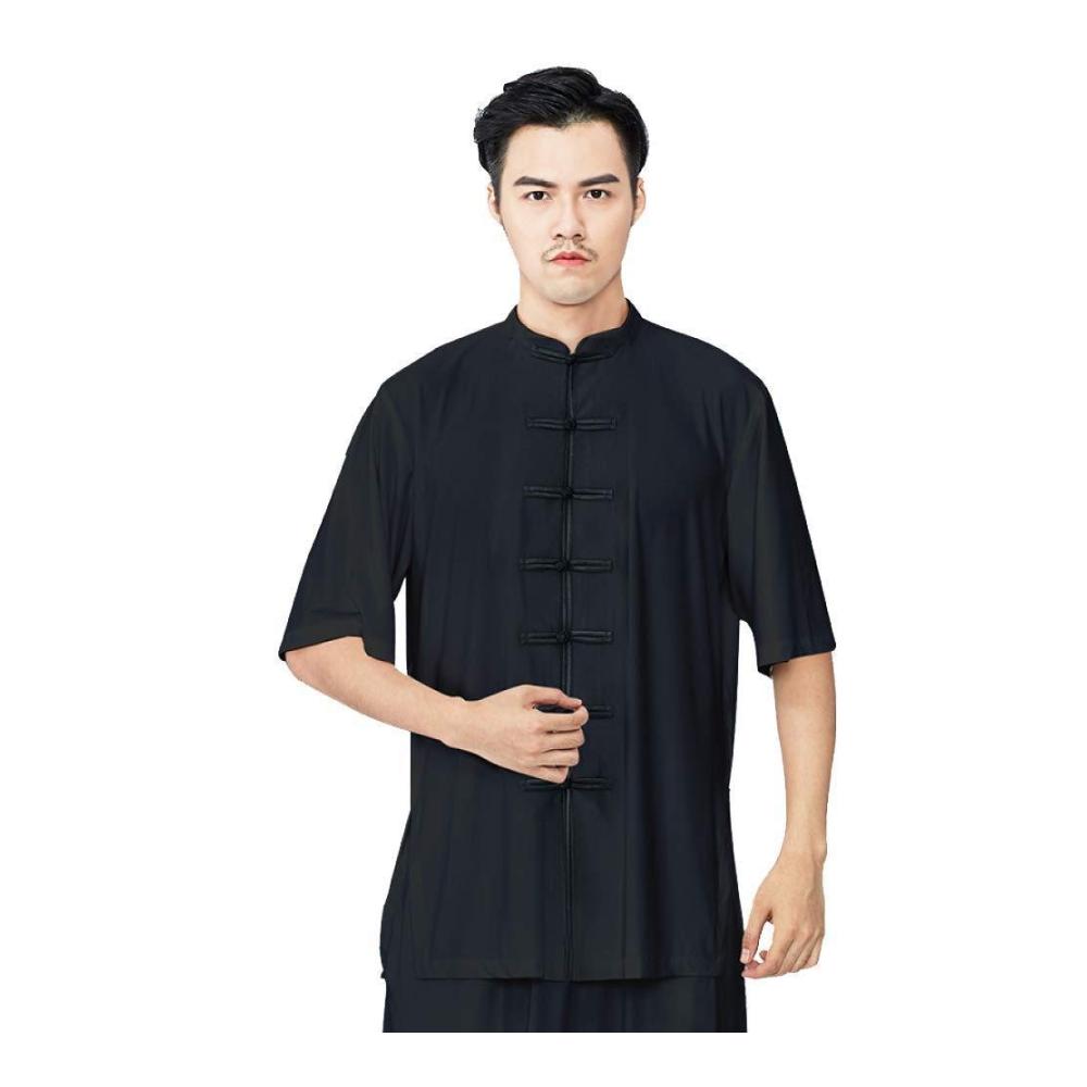 Chinesische Tai Chi und Kung Fu Uniform - Wushu Anzug in Schwarz-XL