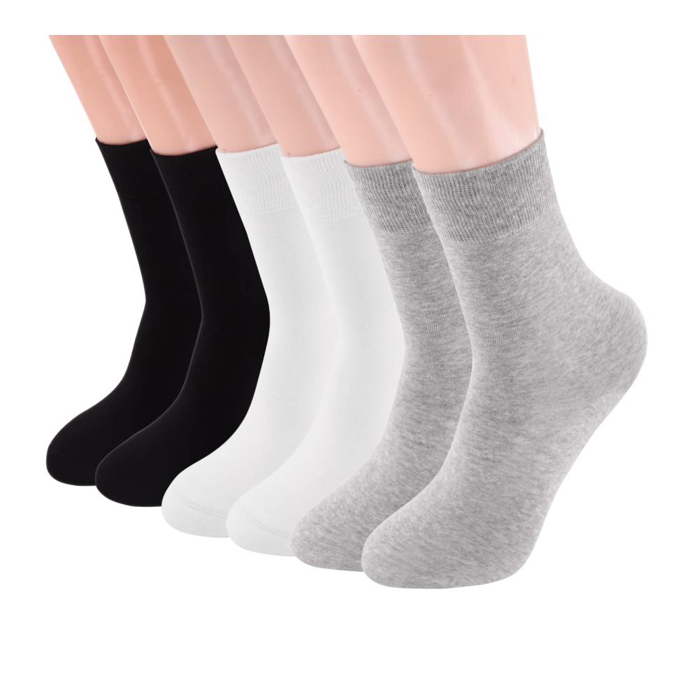 Herren Premium Baumwollsocken 6er-Pack Gr. 35-46 Business Casual und Sportsocken Lange Freizeitsocken mit Komfort-Bund - Unisex