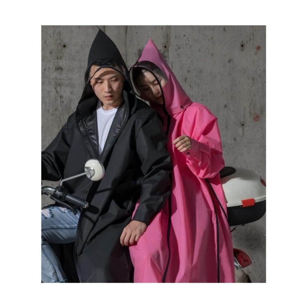 NOCTVM Regenmantel - Vielseitige Regenbekleidung für Motorradfahrer und Wanderer EVA-Regenmantel mit Kapuze Reißverschluss & Langer Poncho-Regenjacke