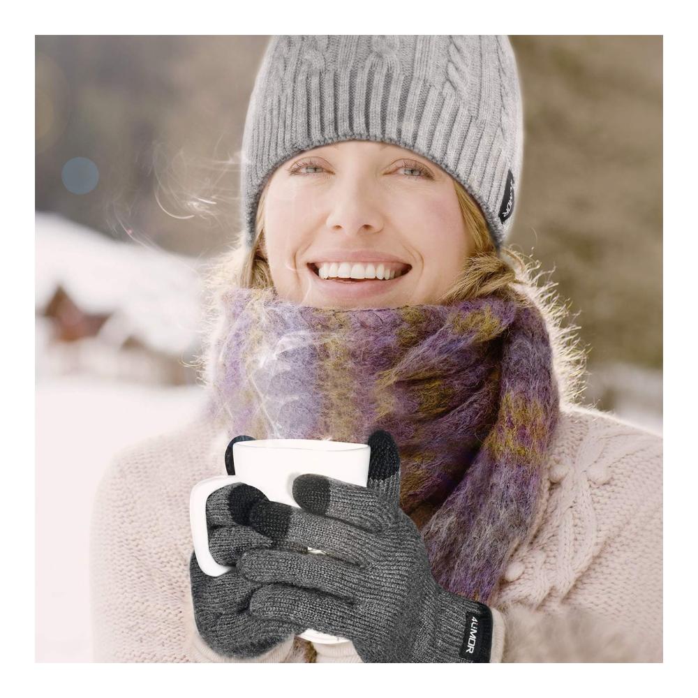 Winterhandschuhe 4UMOR - Touchscreen Sport Warm & Winddicht - Damen/Herren Skihandschuhe für Radfahren aus 15% Wolle 85% Acryl